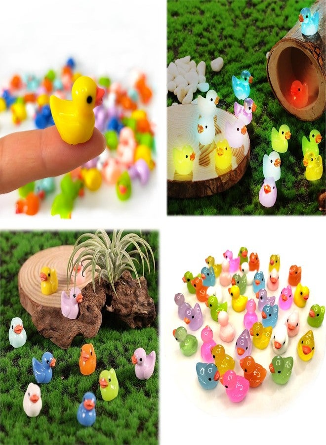 Cidinge 100pcs Mini Luminous Ducks & Resin Ducks for Micro Garden & Dollhouse Decor - Image 4