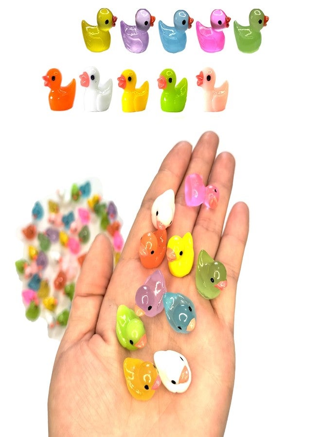 Cidinge 100pcs Mini Luminous Ducks & Resin Ducks for Micro Garden & Dollhouse Decor - Image 3