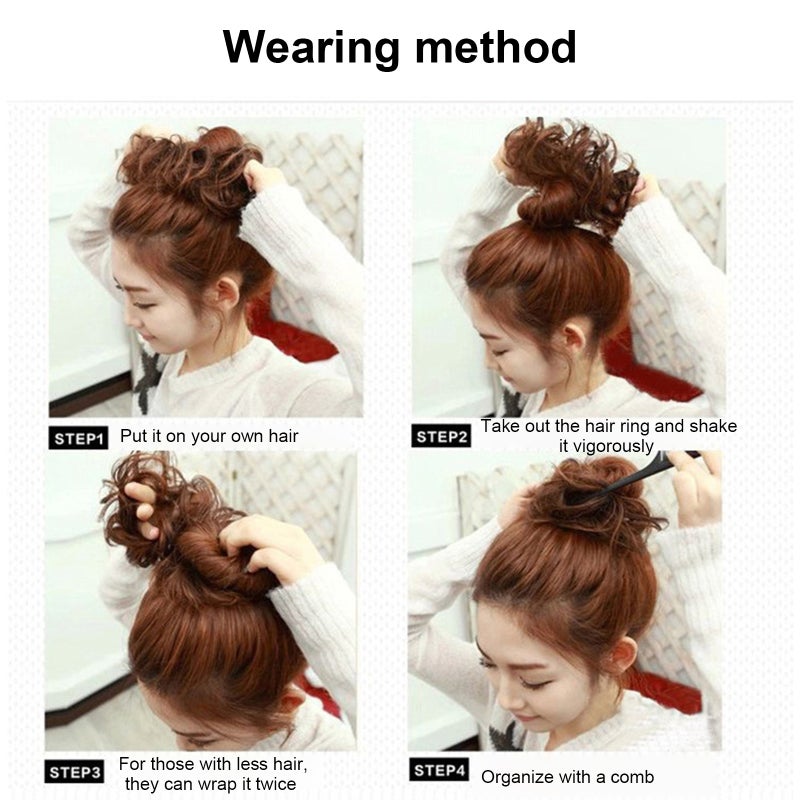 Curly Hair Bun Wig: High-Quality Synthetic Fiber, Instant Voluminous Messy Look - Fluffy Fullness Hair Wrap for Women’s Casual Outings Formal Events - Image 2