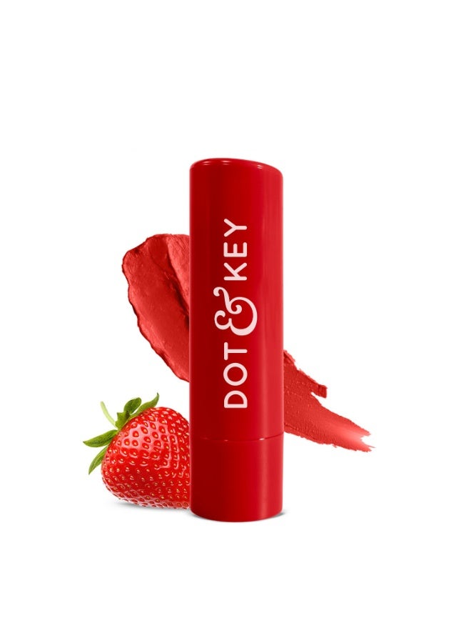 Dot & Key Barrier Repair Hydrating Lip Balm SPF 50 | Strawberry Red | Repairs Damaged Lip Barrier | High Tinted | 4.5 gm - Image 1