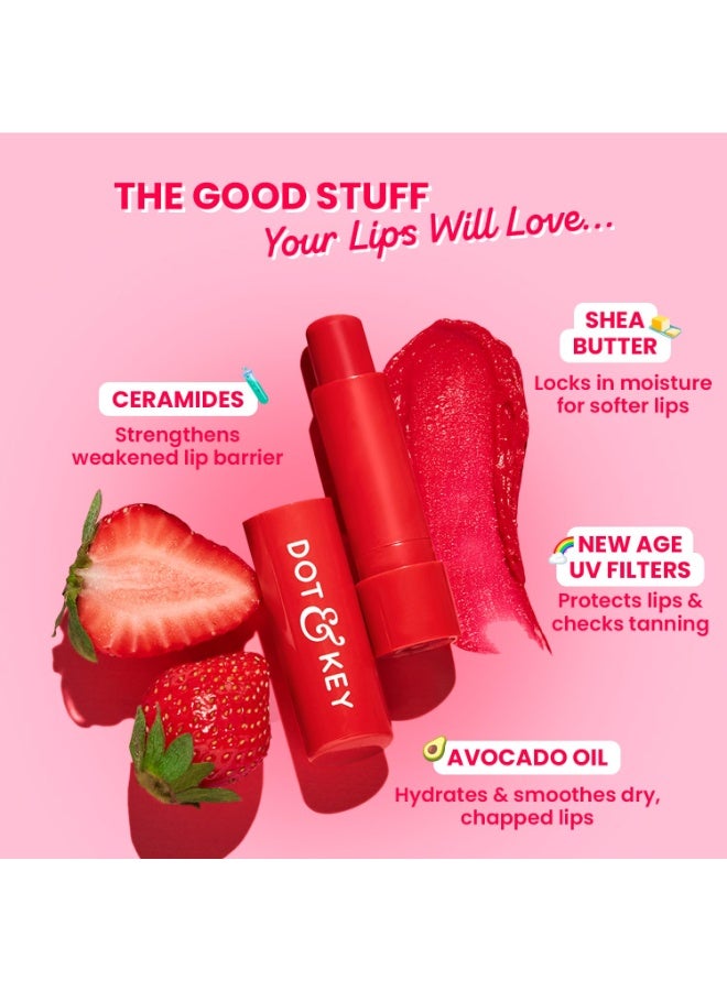 Dot & Key Barrier Repair Hydrating Lip Balm SPF 50 | Strawberry Red | Repairs Damaged Lip Barrier | High Tinted | 4.5 gm - Image 5