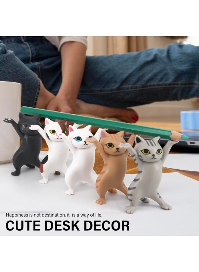 ChicAbode Cute Gifts,Desk Decor,Funny Office Decor,Cat Pen Holder,Funny Office Desk Decor for Women Girls Dancing Cat (5 Cats Set) - Image 5