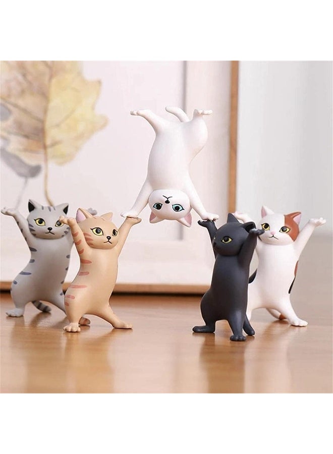 ChicAbode Cute Gifts,Desk Decor,Funny Office Decor,Cat Pen Holder,Funny Office Desk Decor for Women Girls Dancing Cat (5 Cats Set) - Image 3
