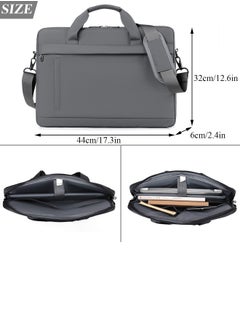 Qiccijoo Qiccijoo Laptop Bag for Men or Women 15.6 Inch Computer Bag Briefcase Laptop Case Shoulder Bag with Strap Computer Cases Messenger Bag handbag for Travel/Business(Grey)  - Image 2