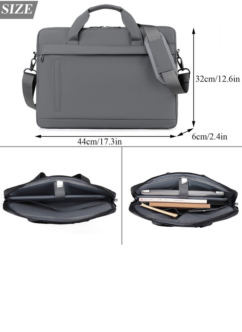 Qiccijoo Qiccijoo Laptop Bag for Men or Women 15.6 Inch Computer Bag Briefcase Laptop Case Shoulder Bag with Strap Computer Cases Messenger Bag handbag for Travel/Business(Grey)  - Image 2