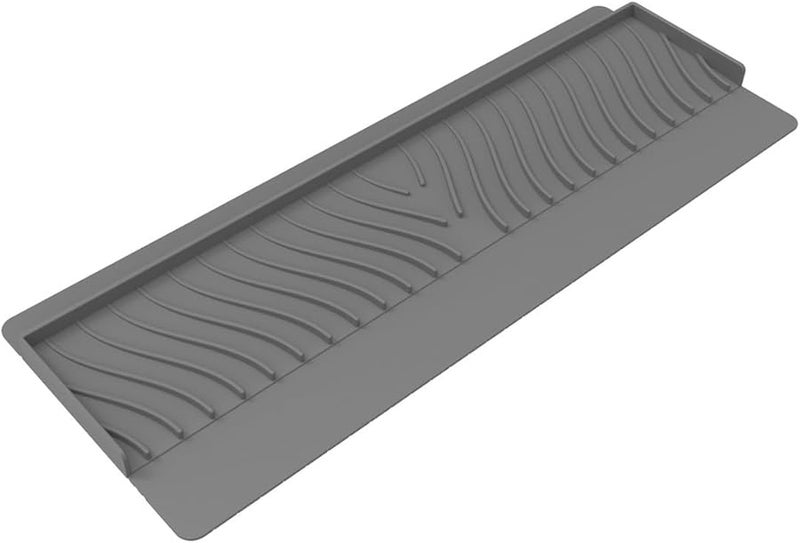 Grey Silicone Sink Edge Protector Splash Guard For Kitchen Countertop Bathtub 20x4 13x2 46 Inch - Image 2