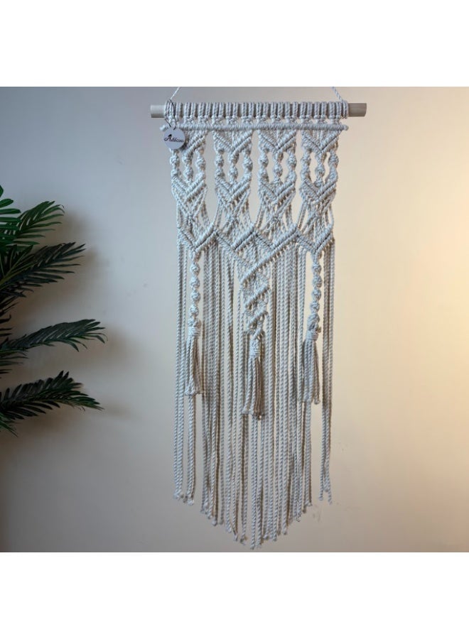 انتيكيانو مكرمية جدارية للتعليق على الحائط، ديكور عصري بوهيمي 71x33 سم - Image 3