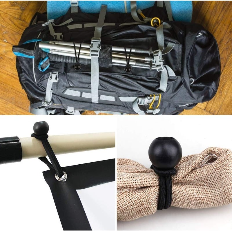 AOPRIE 30 Pack Bungee Balls 9Inches Black Ball Bungee Heavy Duty Heavyweight Tarp Bungee Cords, Weather Resistant Tie Down Strap 4mm Thickness - for Camping, Tents, Cargo, Holding Wire and Hoses - Image 4