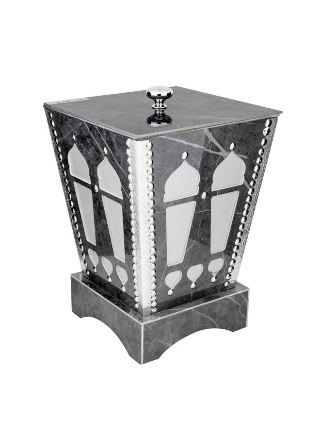 AL SANIDI Heritage Waste Bin Heritage Paper Waste Basket Gray Size 21*21*28 Cm  - Image 1