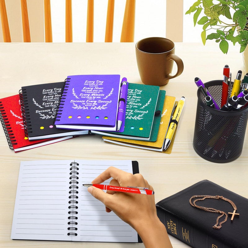 Tarevaniwa 40 Pcs Bulk Christian Gifts Prayer Journal for Woman - 20 Set Christian Spiral Notebook & Religious Pen - Church Gifts for Inspirational, Sunday School, Bible Study, Devotions (Colorful) - Image 3