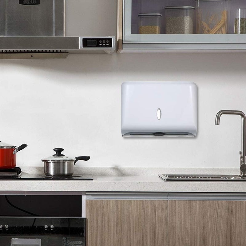 Eacam Paper Towel Dispenser Wall Mounted Paper Towel Holder Box Dispenser Bathroom Toilet Tissue Dispenser Kitchen Paper Towel Dispenser for Hotel Restaurant Home Bathroom - Image 3