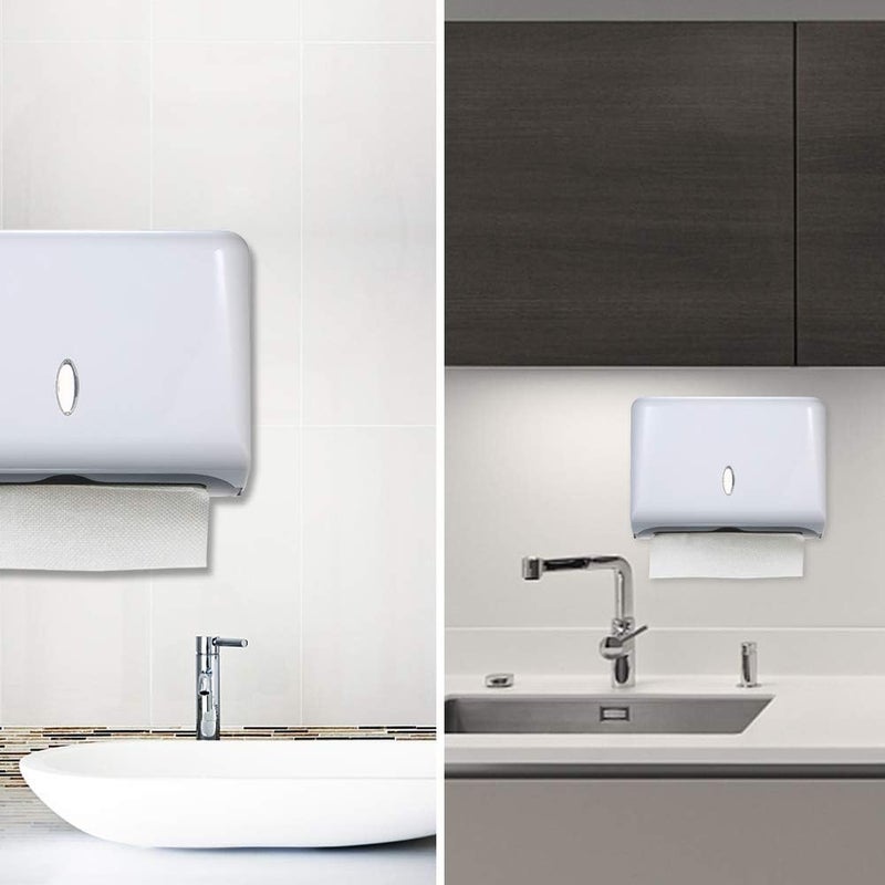 Eacam Paper Towel Dispenser Wall Mounted Paper Towel Holder Box Dispenser Bathroom Toilet Tissue Dispenser Kitchen Paper Towel Dispenser for Hotel Restaurant Home Bathroom - Image 5