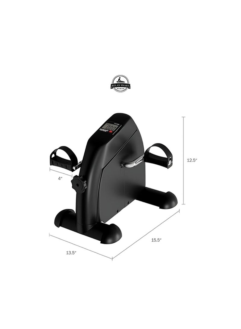 ريلاكس سمارت دراجة تمارين صغيرة مزودة بشاشة رقمية - جهاز تمارين محمول بدواسة يوضع تحت المكتب لتمرين الساقين والذراعين، جهاز لياقة بدنية صغير الحجم للاستخدام في المنزل والمكتب وإعادة التأهيل - Image 2