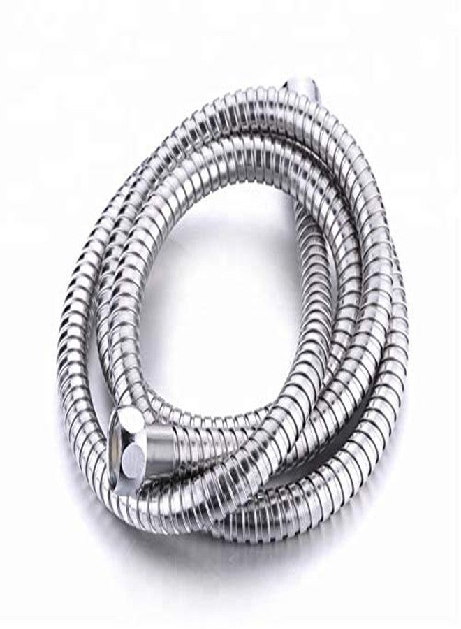 MLD Flow of Water Silver Stainless Steel 1 Meter Flexible Shower Tube (Chrome Finish) - Image 1