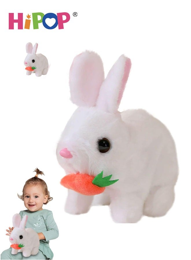 هيبوب لعبة أرنب للأطفال، أرنب تفاعلي، أرنب واقعي تفاعلي للأولاد والبنات، أرنب محشو واقعي، لعبة أرنب كهربائية، للحضن والمرافقة. - Image 1
