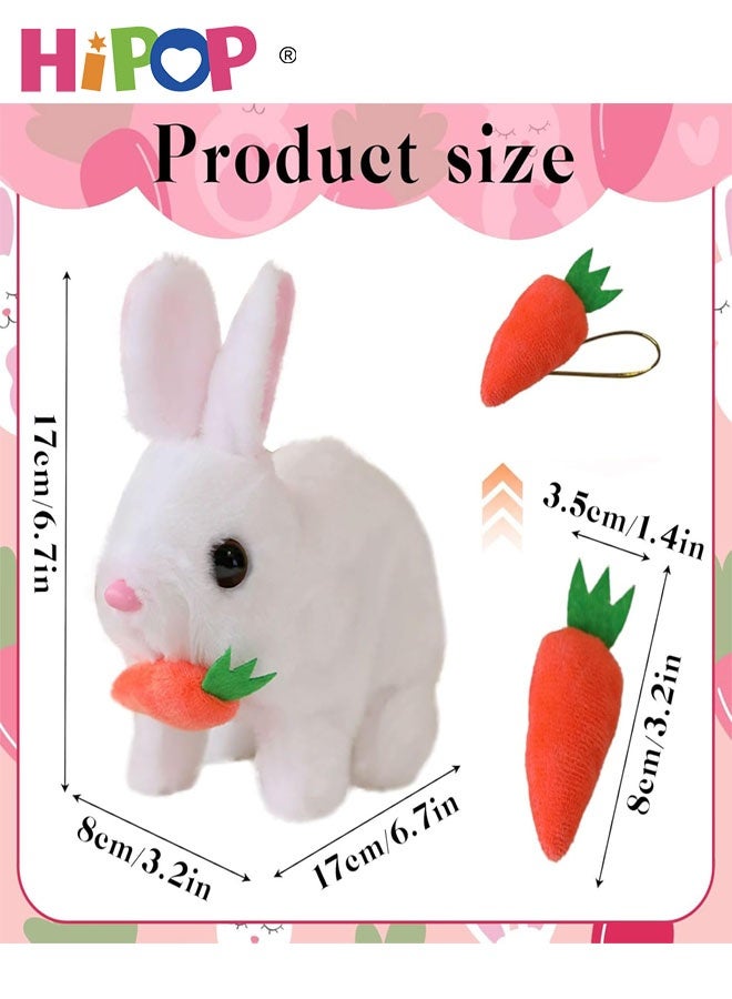 هيبوب لعبة أرنب للأطفال، أرنب تفاعلي، أرنب واقعي تفاعلي للأولاد والبنات، أرنب محشو واقعي، لعبة أرنب كهربائية، للحضن والمرافقة. - Image 2
