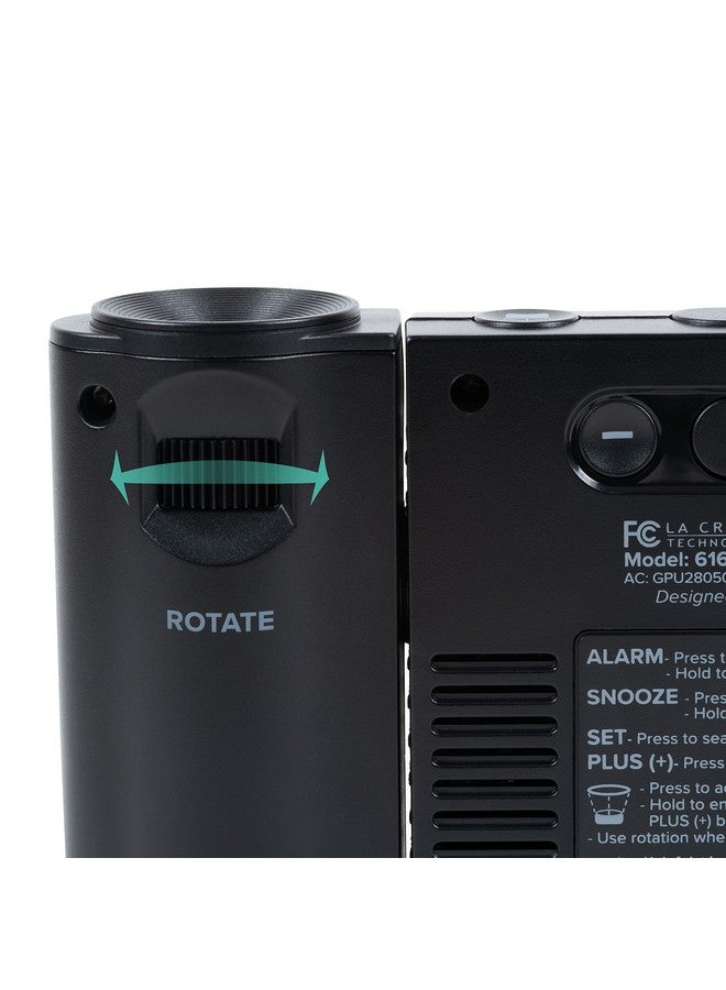La Crosse Technology ساعة منبه لا كروس تكنولوجي 616-41667-INT السوداء مع عرض ذري ودرجة حرارة - Image 3