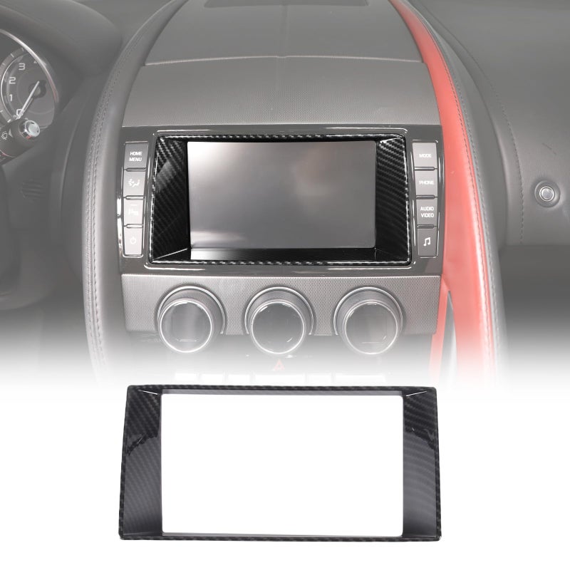 Generic Daeiclru Car Navigation Screen Frame Trim Cover Fit for Jaguar F-Type 2013-2018, ABS Center Display Frame Trim Cover, GPS Screen Frame Accessories (Carbon Fiber Pattern)  - Image 1