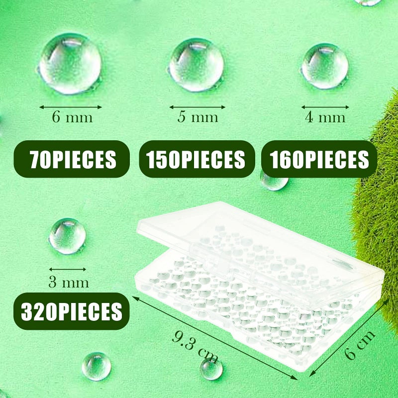 Blulu 700 Pieces Clear Dewdrop Water Droplets Embellishments Dewdrop Simulation Embellishments Round Clear Waterdrop Resin Beads Scrapbooking Card with Storage Box for DIY Crafts Paper Making Decor - Image 2