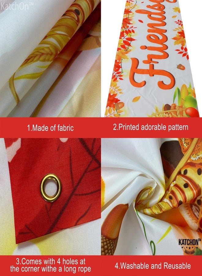 كاتشون لافتة "فريندزغيفينغ" من كاتش أون، لافتة كبيرة جدًا للحديقة، مقاس 120 × 20 بوصة | لافتة "فريندزغيفينغ" لتزيين الحديقة في الهواء الطلق | خلفية "فريندزغيفينغ" لتزيين حفلات "فريندزغيفينغ" - Image 3