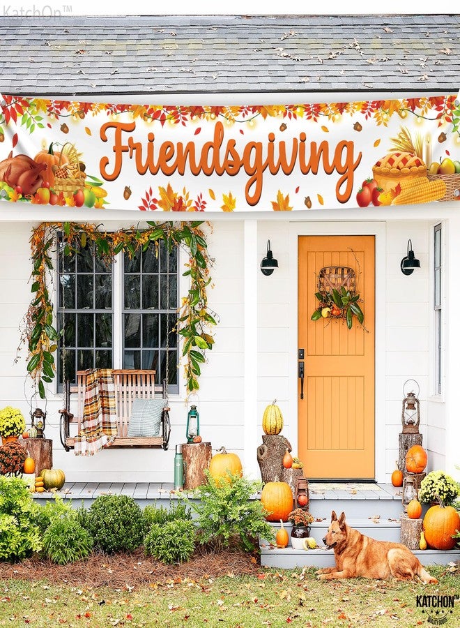 كاتشون لافتة "فريندزغيفينغ" من كاتش أون، لافتة كبيرة جدًا للحديقة، مقاس 120 × 20 بوصة | لافتة "فريندزغيفينغ" لتزيين الحديقة في الهواء الطلق | خلفية "فريندزغيفينغ" لتزيين حفلات "فريندزغيفينغ" - Image 4