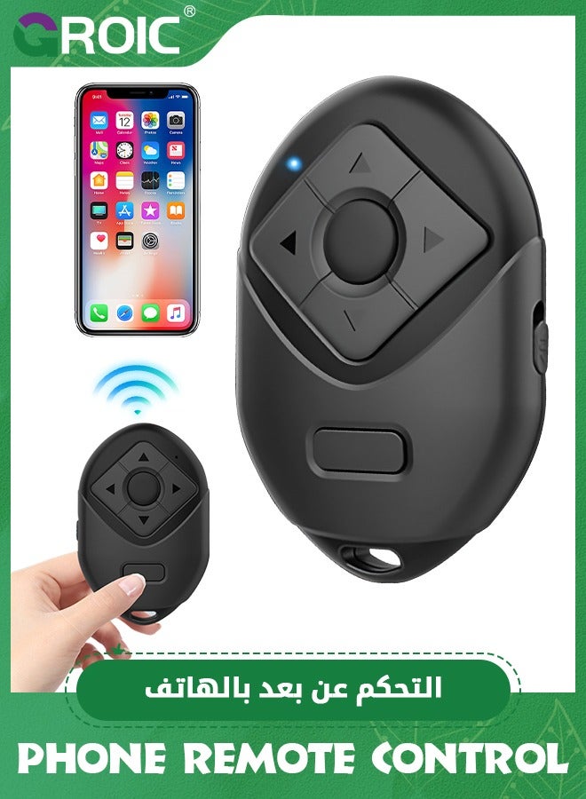 GROIC TIK TOK Bluetooth Remote Control, Kindle App Bluetooth Scrolling Page Turner for iPhone iPad Android, Camera Shutter Remote Control, 6 Buttons Support Tiktok Video Recording/Play/Pause/Give a Like - Image 1