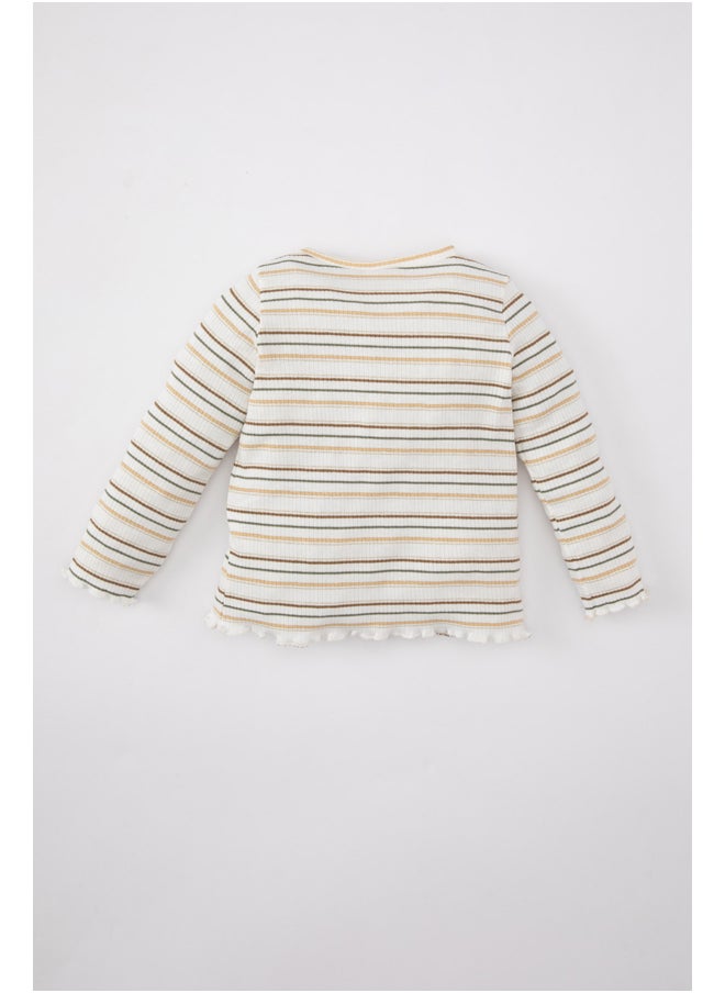 DeFacto - Babygirl Regular Fit Bike Neck Knitted Long Sleeve T-Shirt - Image 1