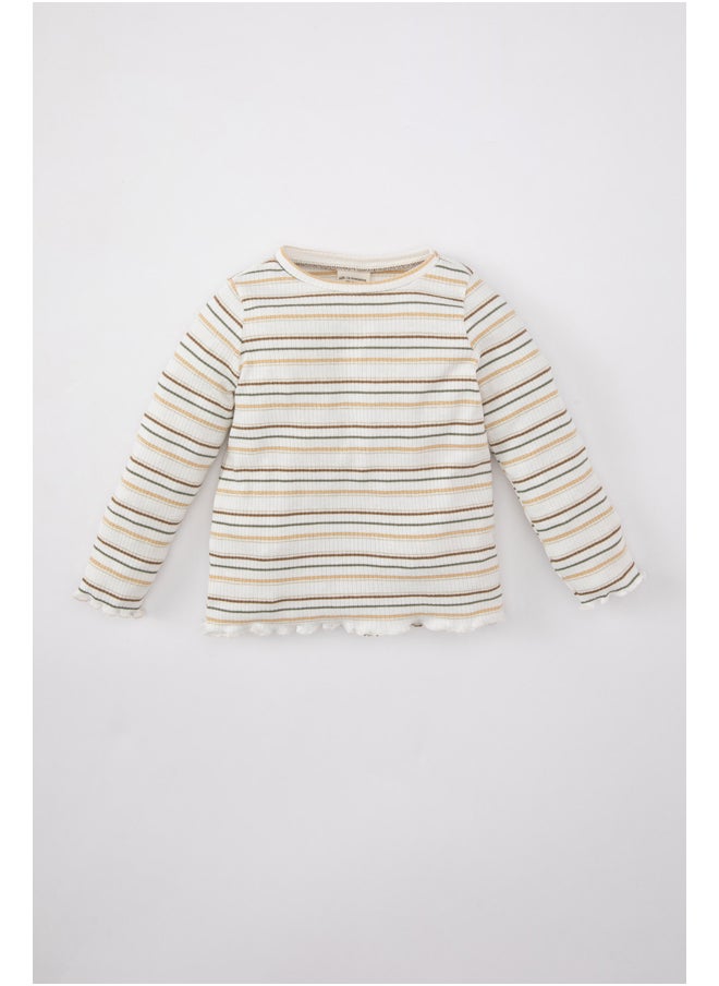 DeFacto - Babygirl Regular Fit Bike Neck Knitted Long Sleeve T-Shirt - Image 1
