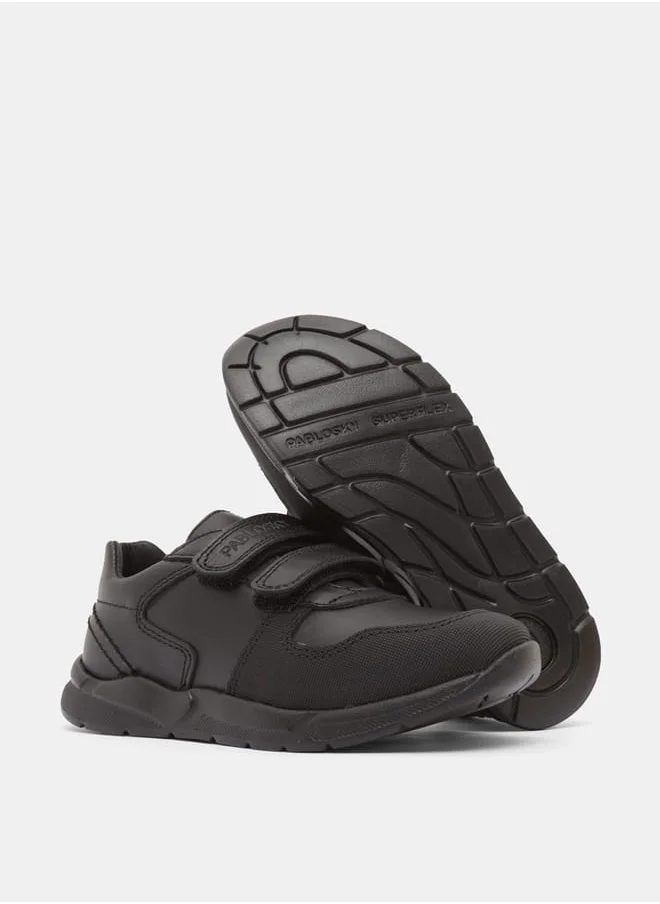 بابلوسكي Boys' Solid Sneakers with Hook and Loop Closure
