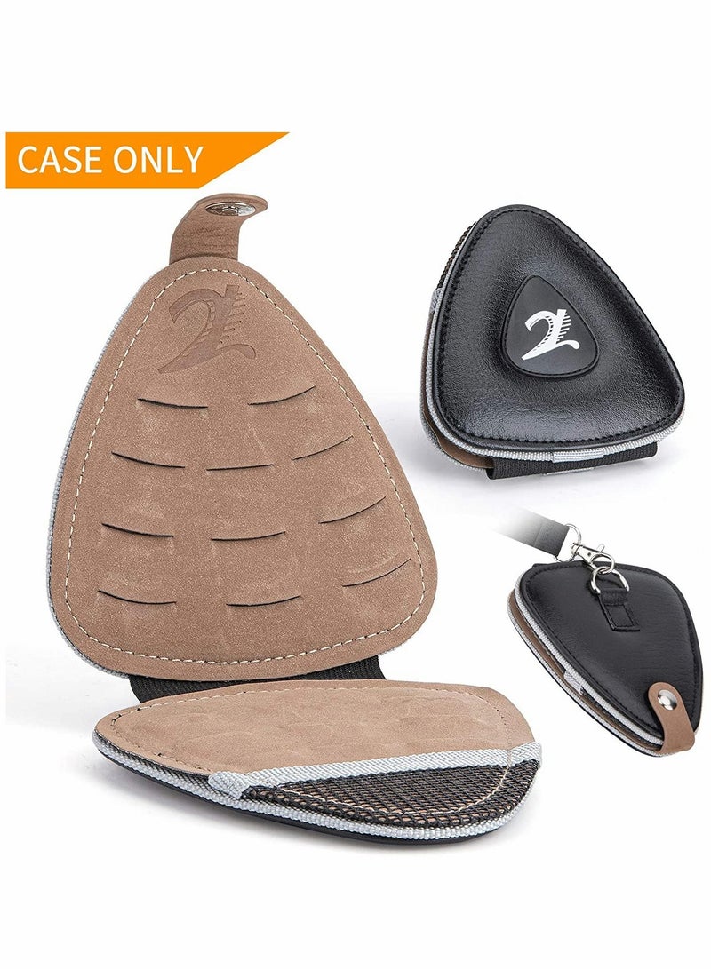 SYOSI Guitar Picks Holder Case for Acoustic Electric Guitar, Variety Pack Picks Storage Pouch Box, PU leather Guitar Plectrums Bag with Lanyard, Gift for Guitar Players (Case Only) - Image 2