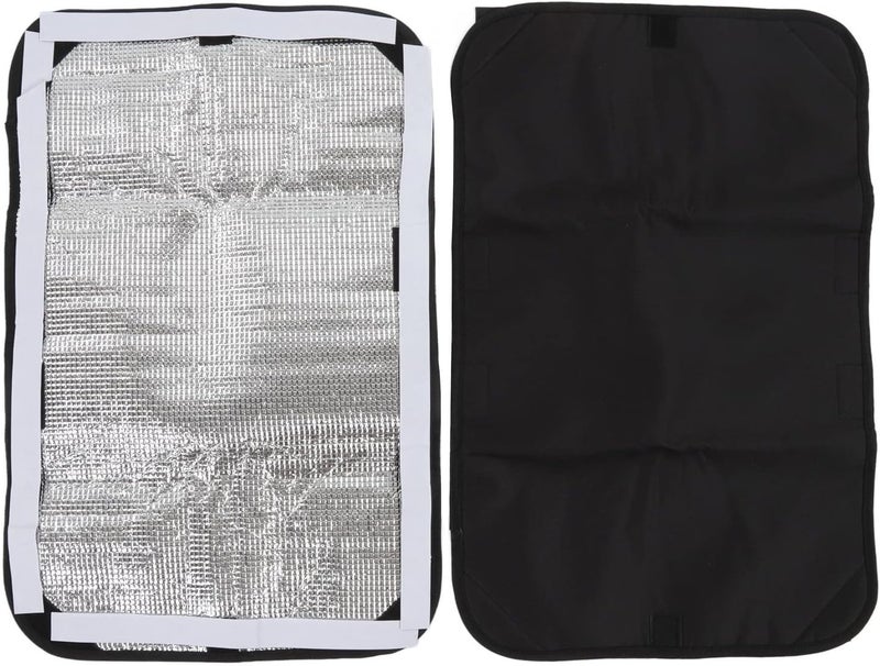 RV Door Window Cover Shade Block Double Layer Composite Fabric Heavy Duty Thick Material Easy to Use Universal Fit for RVs Speedboats Houses Black Silver 40 5x62cm 2pcs - Image 1