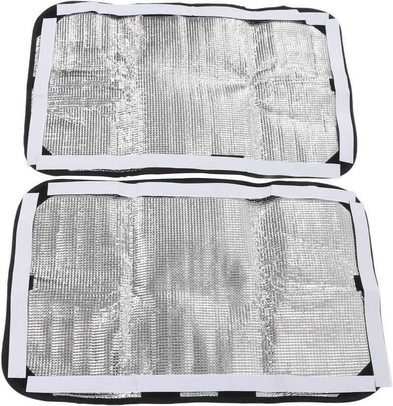 RV Door Window Cover Shade Block Double Layer Composite Fabric Heavy Duty Thick Material Easy to Use Universal Fit for RVs Speedboats Houses Black Silver 40 5x62cm 2pcs - Image 4
