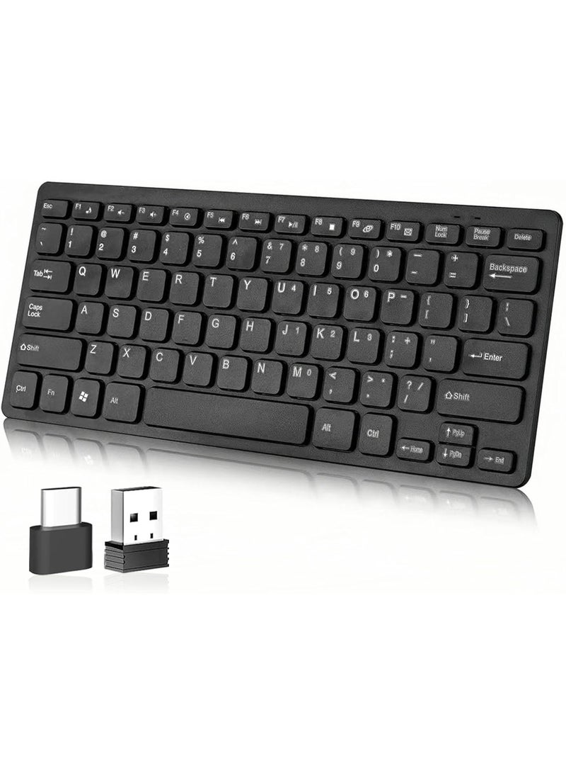Ultra-Slim Wireless Keyboard with USB Receiver – Portable, Quiet, Compact Design for Laptop and Desktop - Image 1