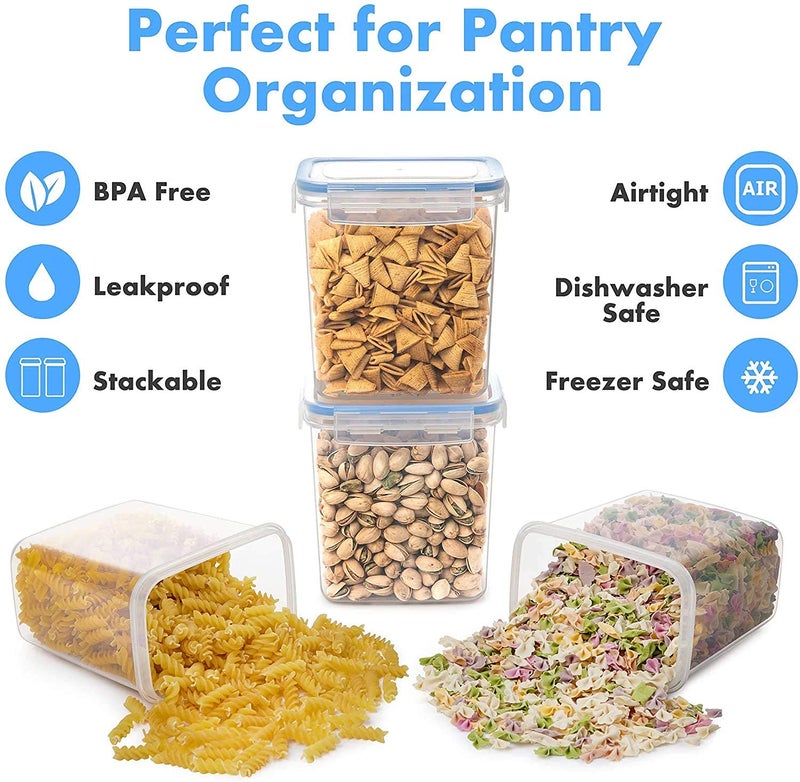 ENTITY Airtight Plastic Food Storage Containers Long time Storage box for Kitchen Fridge Storage BPA Free Stackable Container 1300ml Pack of 6 - Image 4