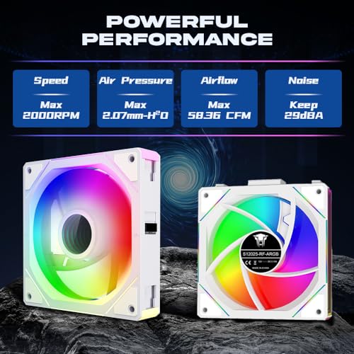 Jungle Leopard Interstellar V1 120mm PC Case Fans，Infinity Mirror Module Daisy-Chain 5V ARGB PWM Case Fans 120mm Triple Pack Suitable for Computer Case & CPU Cooling (White Reverse) - Image 3