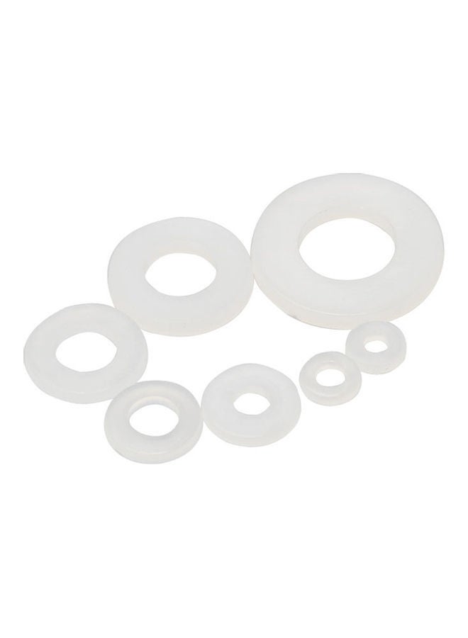 NIBEMINENT 500-Piece Portable Nylon O-Ring Assortment Washer Plated Flat Spacer White 13.2x2.3x6.8cm - Image 3