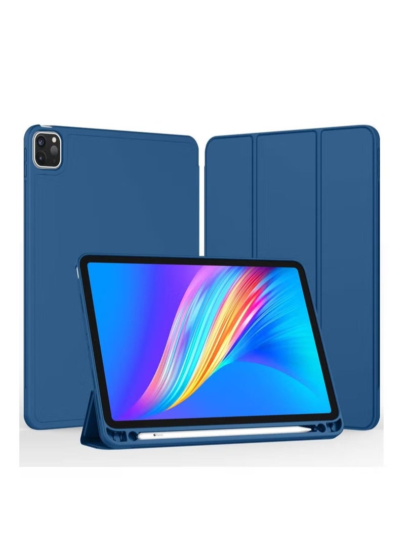 أوميكسبرو حافظة جديدة لجهاز iPad Pro مقاس 11 بوصة 2022 الجيل الرابع 2021 الجيل الثالث مع حامل قلم يدعم شحن قلم iPad 2nd Pencil حافظة ذكية ثلاثية الطي مع ظهر ناعم من مادة TPU مع خاصية الإيقاظ التلقائي والنوم - Image 2
