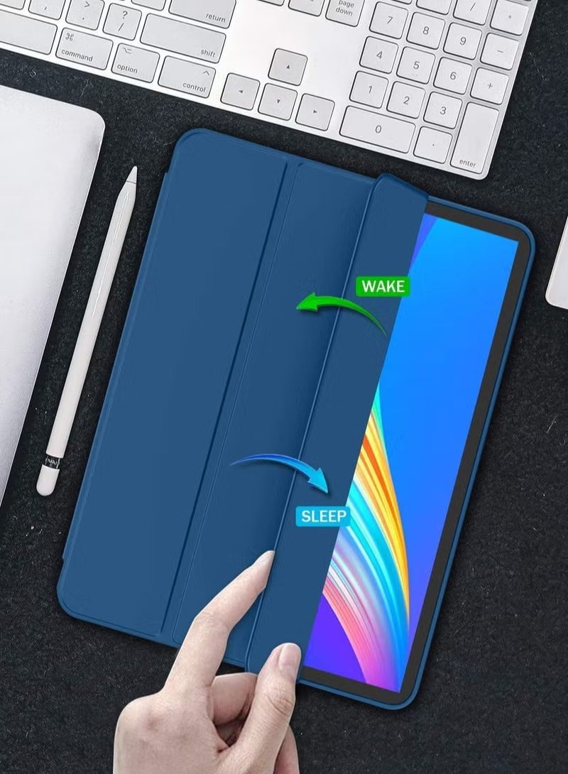 أوميكسبرو حافظة جديدة لجهاز iPad Pro مقاس 11 بوصة 2022 الجيل الرابع 2021 الجيل الثالث مع حامل قلم يدعم شحن قلم iPad 2nd Pencil حافظة ذكية ثلاثية الطي مع ظهر ناعم من مادة TPU مع خاصية الإيقاظ التلقائي والنوم - Image 4
