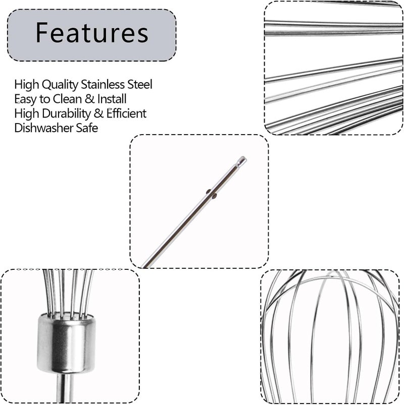 Abvsdu 2 Pcs Hand Mixer Attachments Beaters, Hand Mixer Beaters Attachments for Kitchen Stainless Steel Replacement Parts for Hamilton Beach 62682RZ 62692 62695V 64699 Mixer (Oval Silver) - Image 3