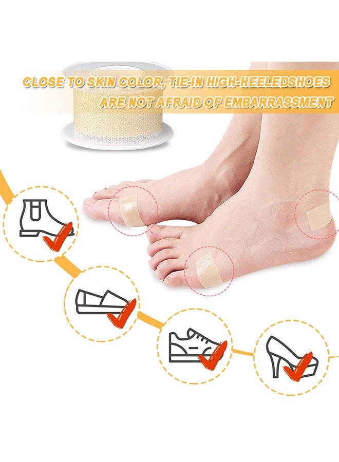 2 Rolls Heel Stickers, Silicone Gel Tape Protector, Blister Prevention Bandaids for Feet, Hand Foot Bandage for Calluses Tender Spots Shoe Friction (2 x 100cm, Light Yellow) - Image 4