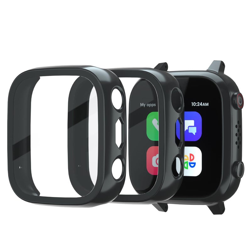 SimpleThings 2Pack Screen Protector Compatible with Cosmo JrTrack 3 and 4 Kids Smart Watch, Hard PC Case with HD Clear Tempered Glass Screen Protector for Kids Boys Girls - Image 1