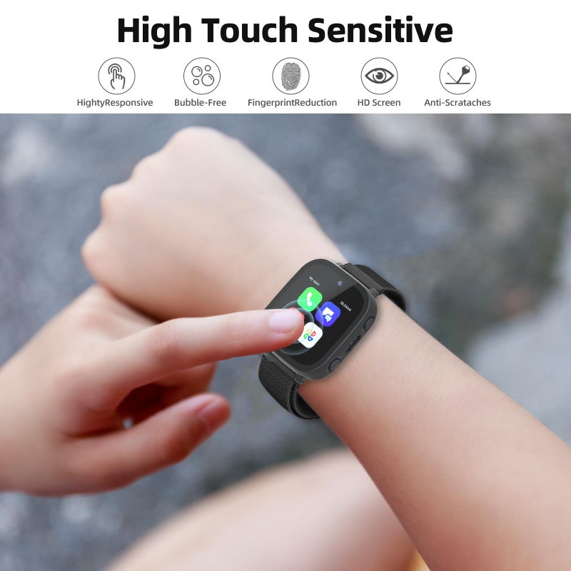 SimpleThings 2Pack Screen Protector Compatible with Cosmo JrTrack 3 and 4 Kids Smart Watch, Hard PC Case with HD Clear Tempered Glass Screen Protector for Kids Boys Girls - Image 4