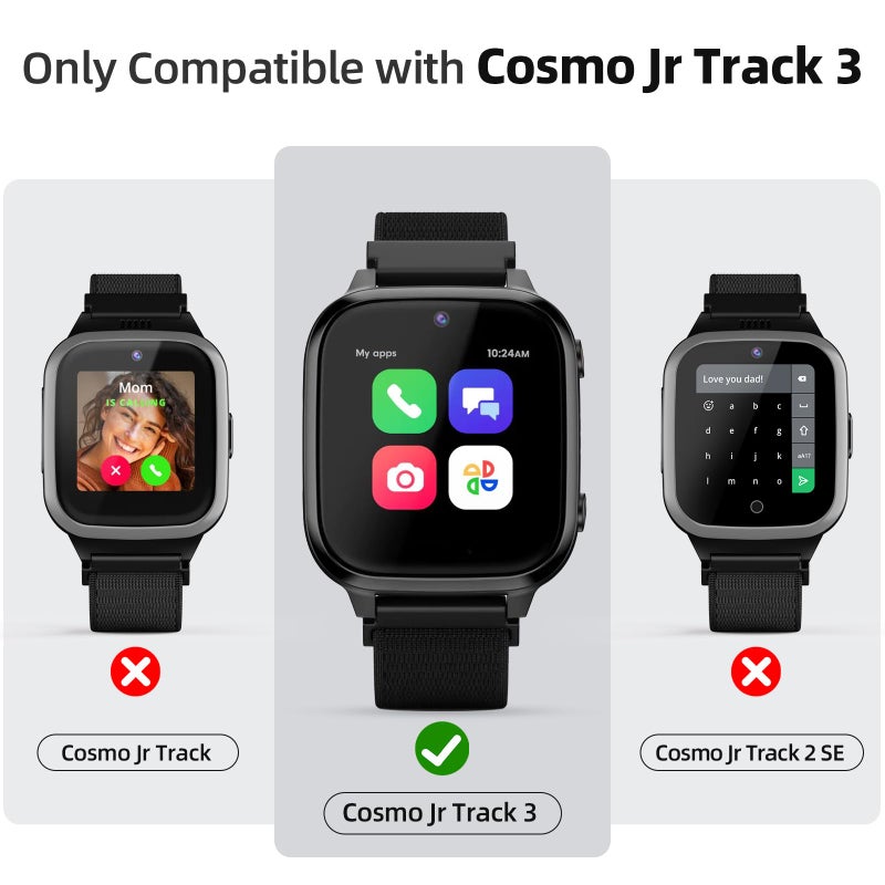 SimpleThings 2Pack Screen Protector Compatible with Cosmo JrTrack 3 and 4 Kids Smart Watch, Hard PC Case with HD Clear Tempered Glass Screen Protector for Kids Boys Girls - Image 2