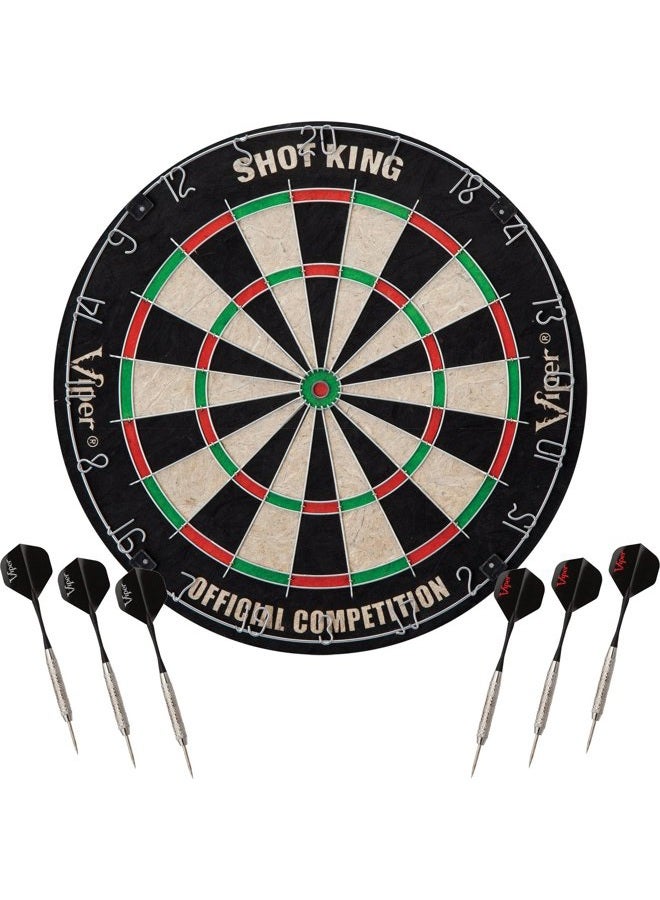 Viper Vault Sisal/Bristle Steel Tip Cabinet Bundle: Elite Set (Shot King Dartboard and Darts) - Image 4