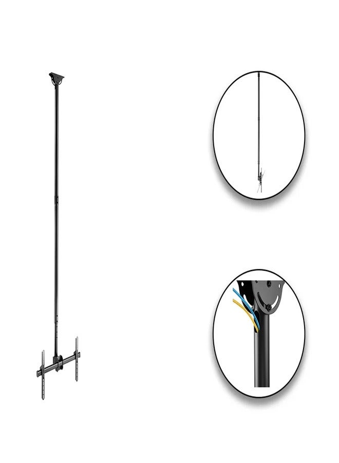 سكيل تك حامل سقف SH 643C لشاشات LCD LED مقاس 26-75 بوصة، VESA 600x400، قابل للتعديل من 2.5 متر إلى 3 متر، سعة تحميل 50 كجم - أسود - Image 2