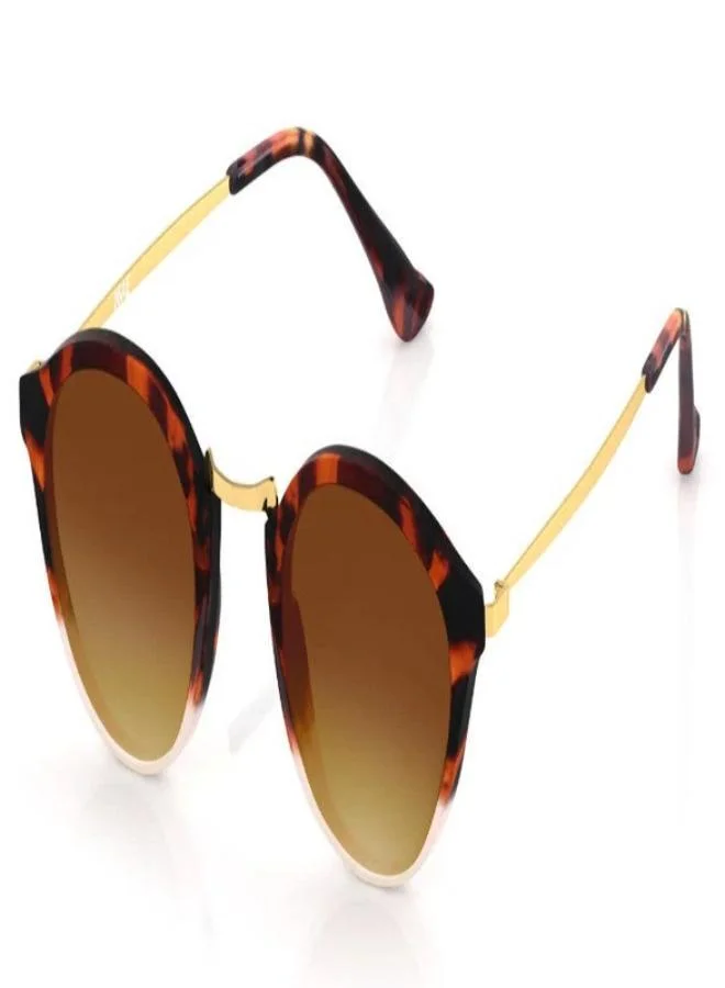 فاستراك نظارات شمسية نسائية بيضاوية باللون البني والبرتقالي