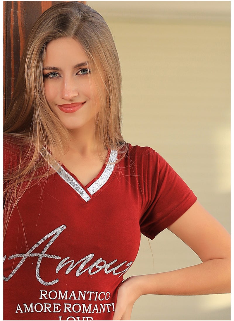 Dadoush - Short summer women's dress with short sleeves modern design to show your beauty in a special way - Image 1