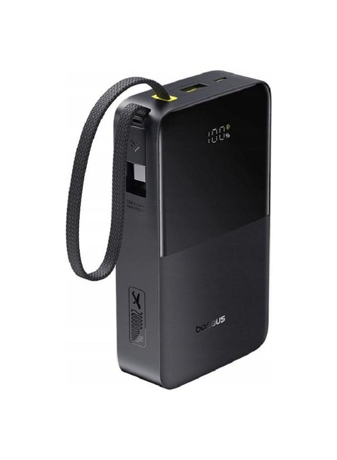 Baseus EnerFill Bipow2 Pro Power Bank 20000mAh, 22.5W Fast Charging, Built-in Cable, FC51 - Black black - Image 2