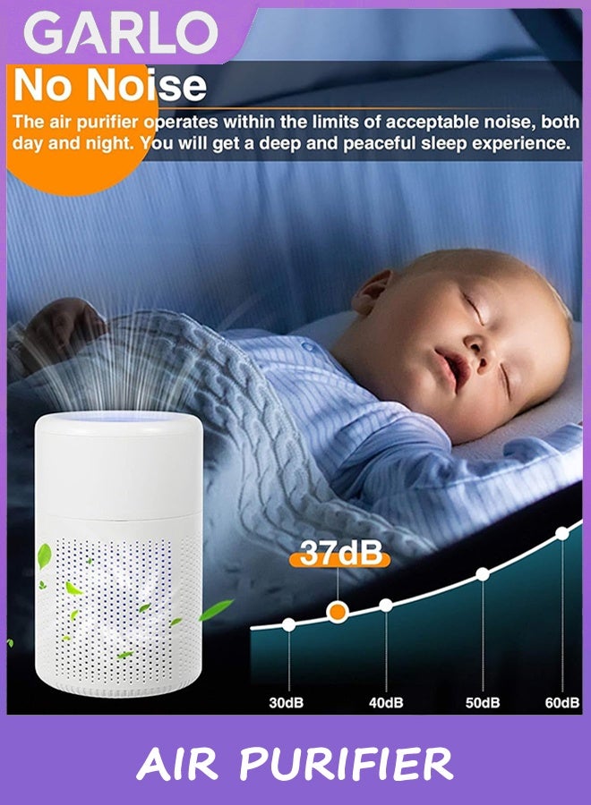 Garlo Bedroom household air purifier, household pet air purifier - H13 air purifier is suitable for Hepa 20db silent small air purifier, with fragrant and quiet pet dander, pollen, smoke, dust odor, suitable for bedroom and office use  - Image 4