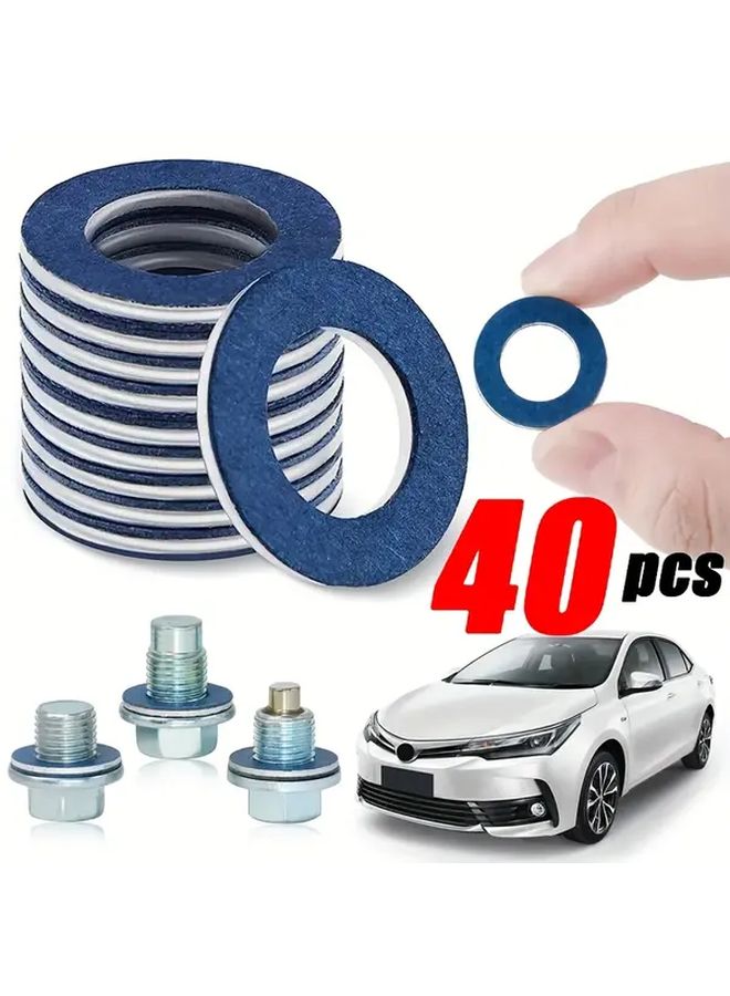 40 قطعة من حلقات تصريف الزيت لسيارات تويوتا ولكزس – حشوات إغلاق سدادة علبة الزيت للمحرك – قطع غيار صيانة السيارات – خدمة المركبات – جودة عالية على طراز OEM - Image 3